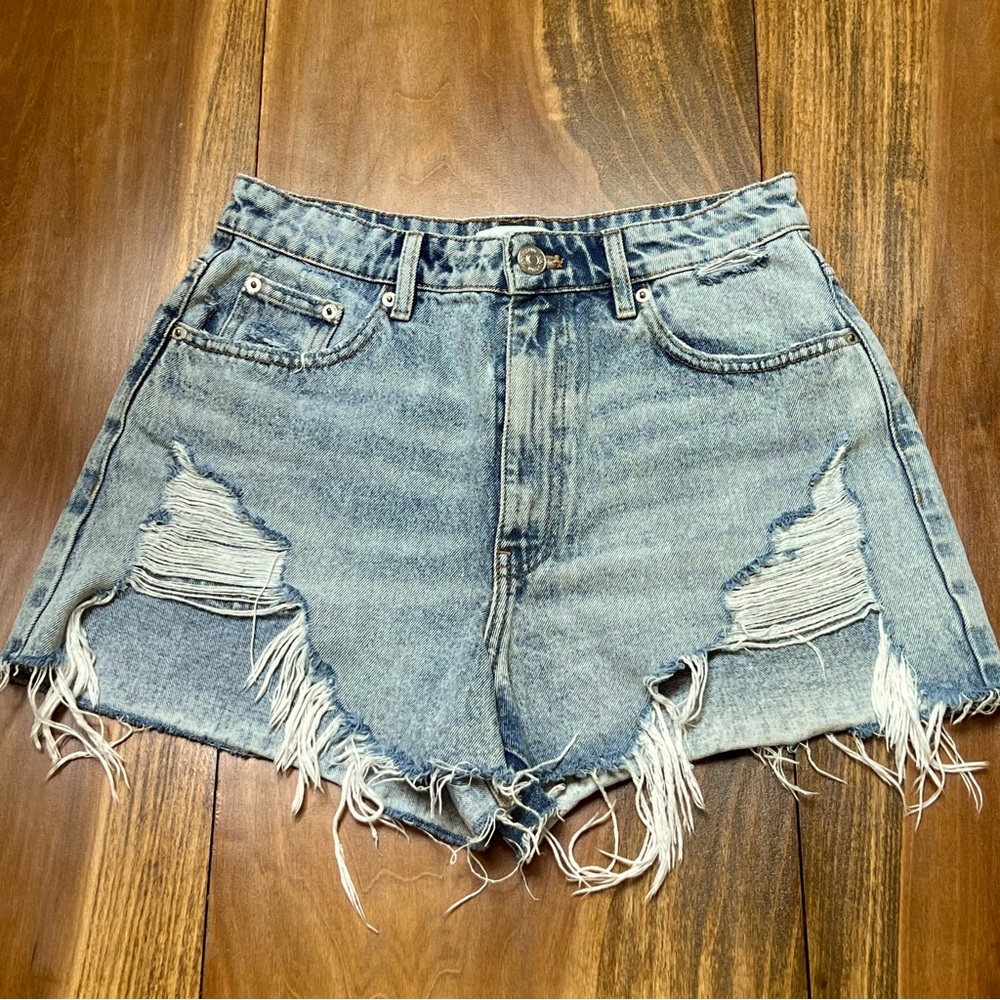 Zara Distressed Denim Short
